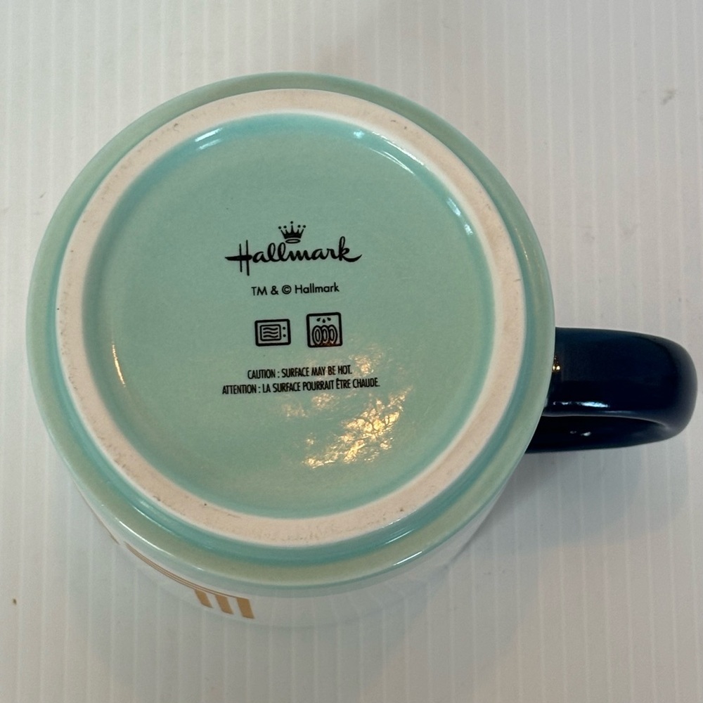 Hallmark “LOVE you more” Coffee Mug Cup 14 oz White, Gold, Teal, Black Handle - Picture 6 of 9